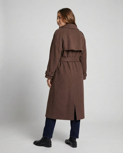 Damen Oversized Wollmantel Bequem