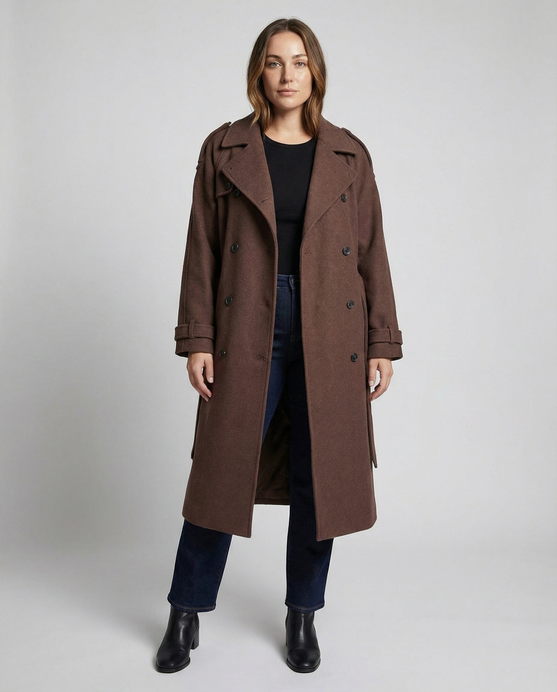 Damen Oversized Wollmantel Bequem - Norvielle