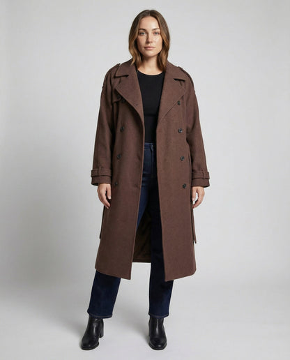 Damen Oversized Wollmantel Bequem - Norvielle