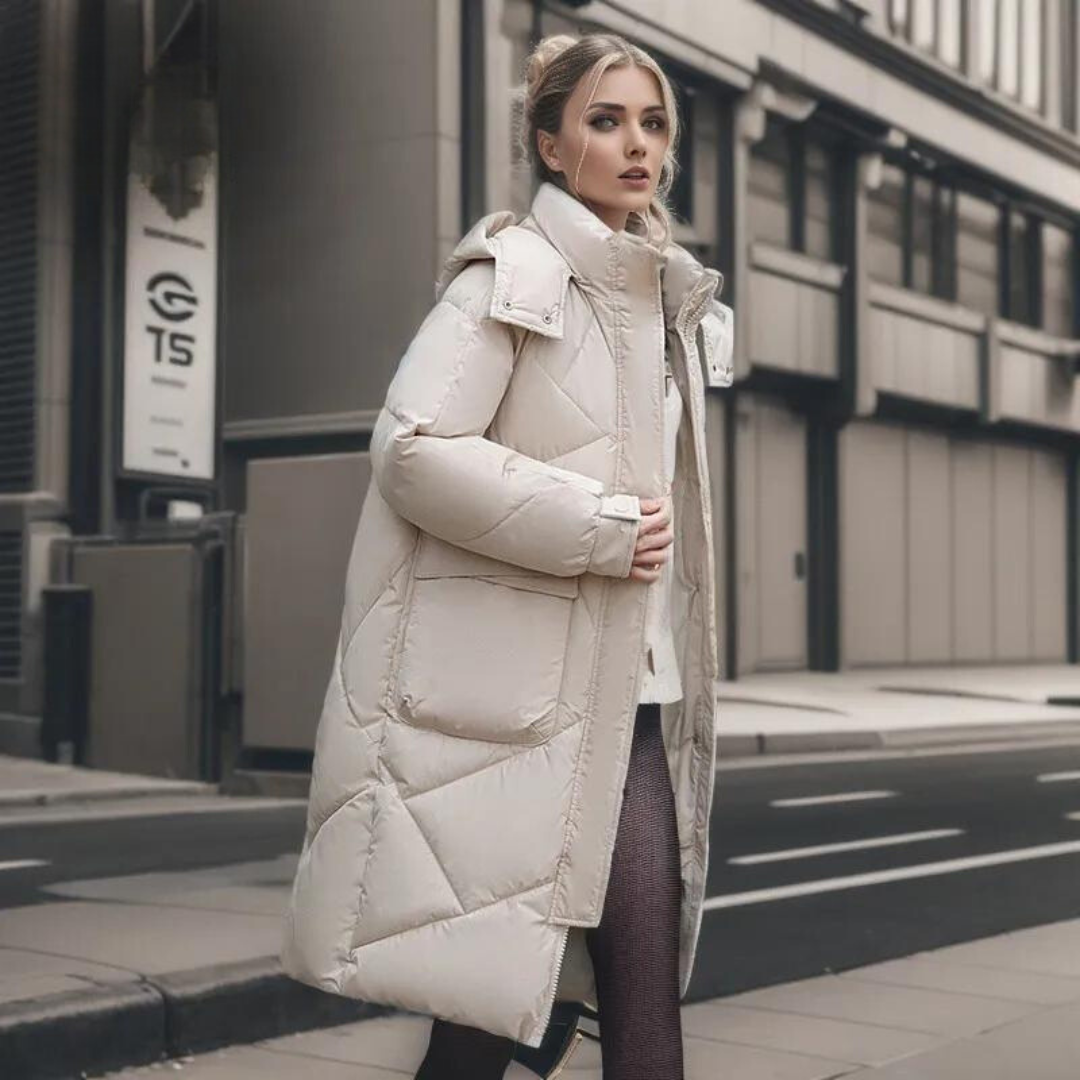 Norvielle Damen Winterjacke Warm Bequem Lang - Norvielle