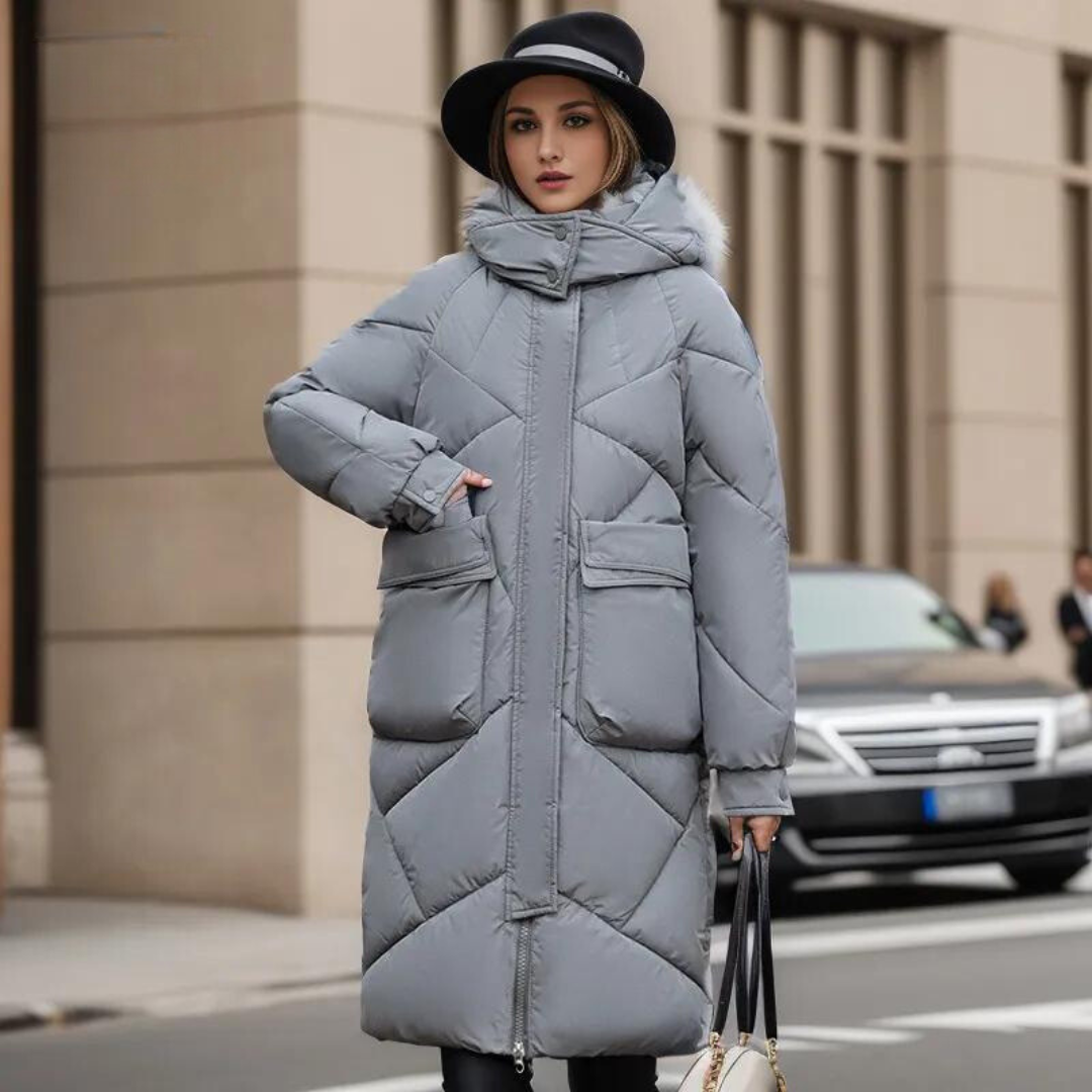 Norvielle Damen Winterjacke Warm Bequem Lang