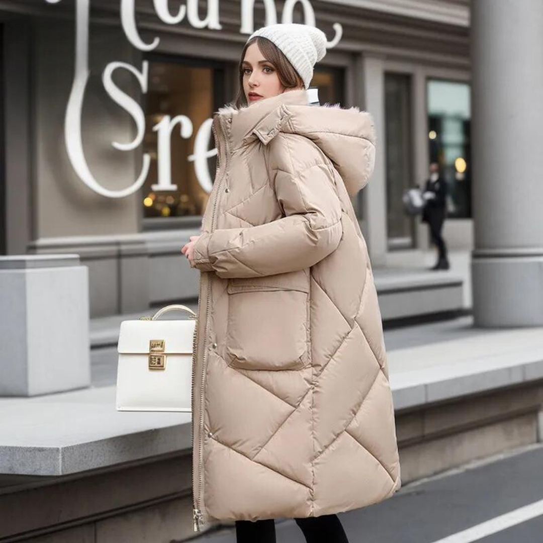Norvielle Damen Winterjacke Warm Bequem Lang