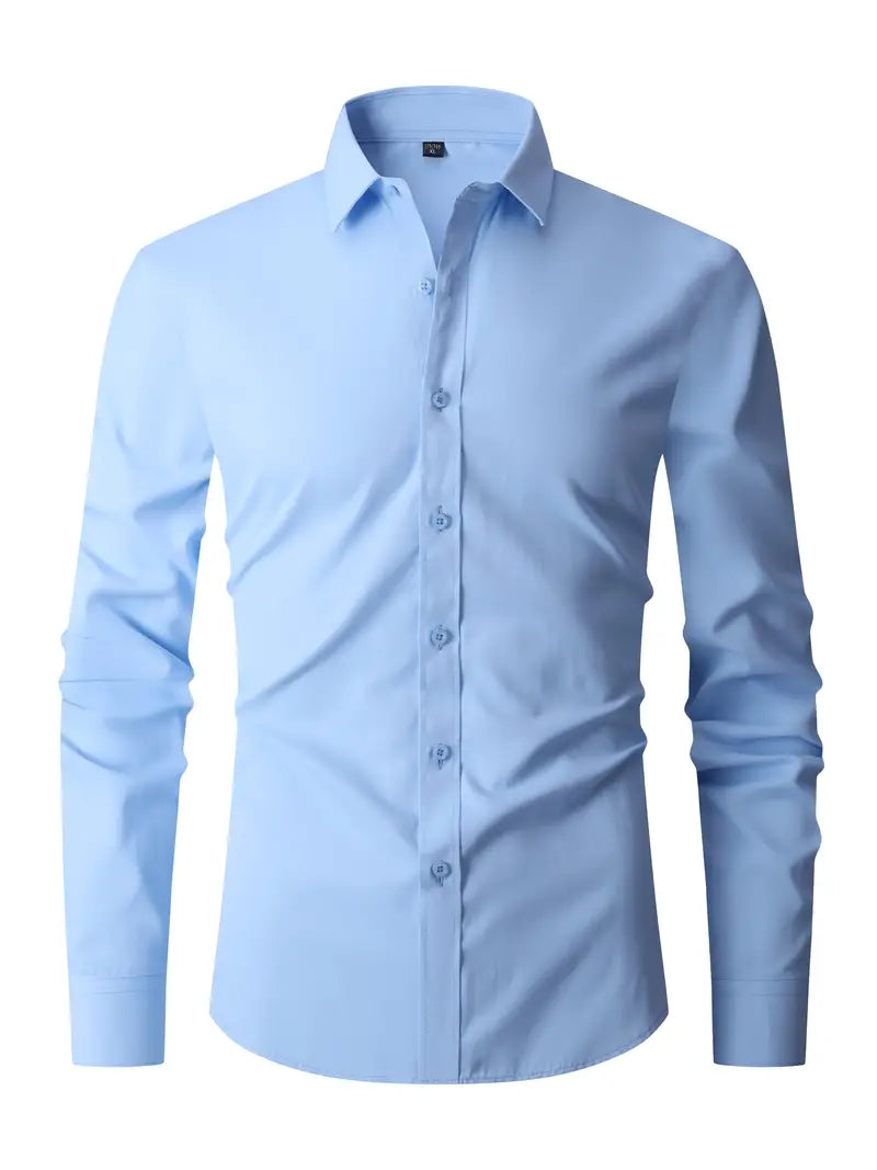 Hemd | Slim-Fit | Langarm | Knopfleiste | Herrenhemd-Hellblau-S-Chaps Herrenmode