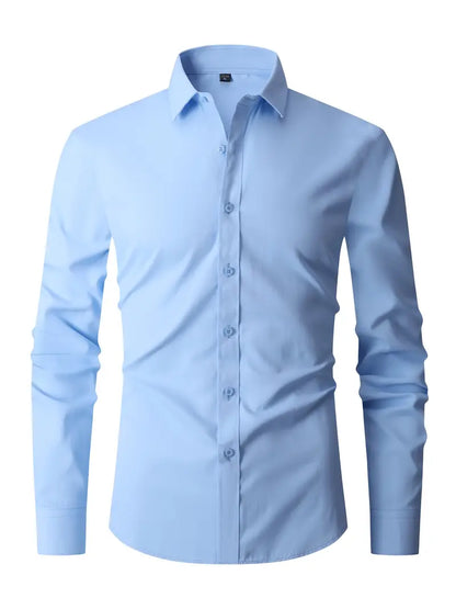 Hemd | Slim-Fit | Langarm | Knopfleiste | Herrenhemd-Hellblau-S-Chaps Herrenmode