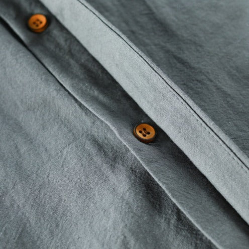 Hemd mit Knopfleiste | Klassisch | Japanischer Stil | Langarm | Herrenhemd-Chaps Herrenmode