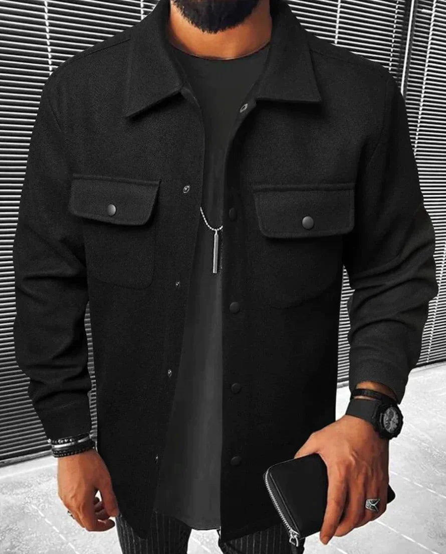 Herren Langarm-Hemdjacke mit Knöpfen - Norvielle
