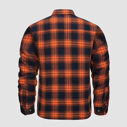 Hemdjacke – karierte, gesteppte Herren-Steppjacke mit Knöpfen-Chaps Herrenmode