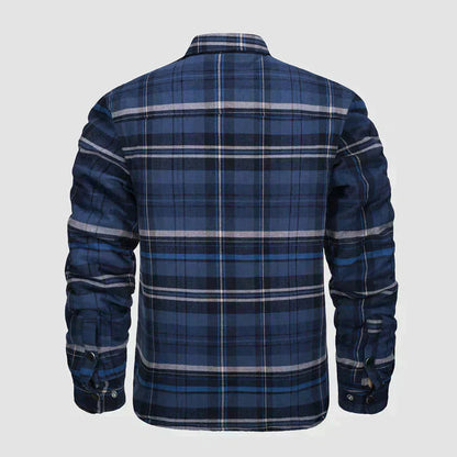 Hemdjacke – karierte, gesteppte Herren-Steppjacke mit Knöpfen-Chaps Herrenmode