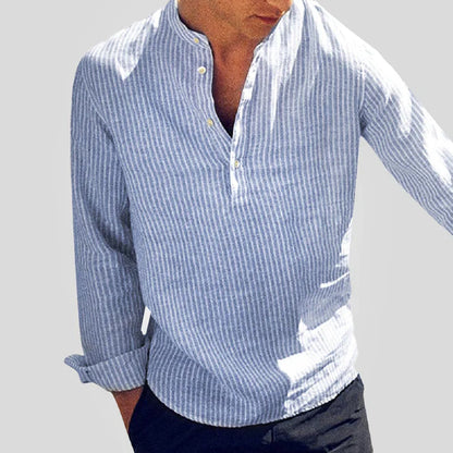 Henley-Shirt – Langärmliges gestreiftes Shirt für Männer-Chaps Herrenmode