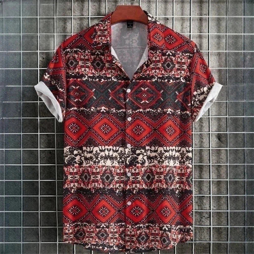 Herren Hawaii Hemd Kurzarm Gemustert - Norvielle