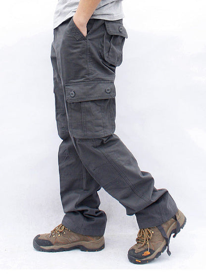 Herren Cargo-Hose Mehrfachtaschen Outdoor-Stil Beige