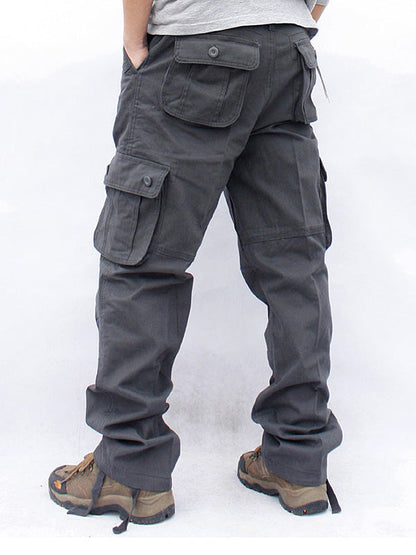 Herren Cargo-Hose Mehrfachtaschen Outdoor-Stil Beige