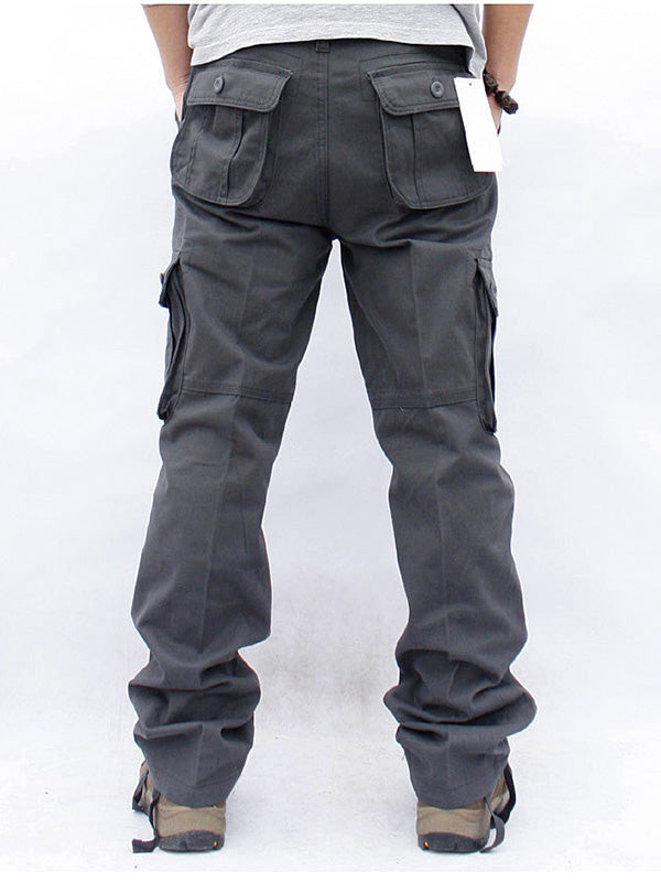 Herren Cargo-Hose Mehrfachtaschen Outdoor-Stil Beige