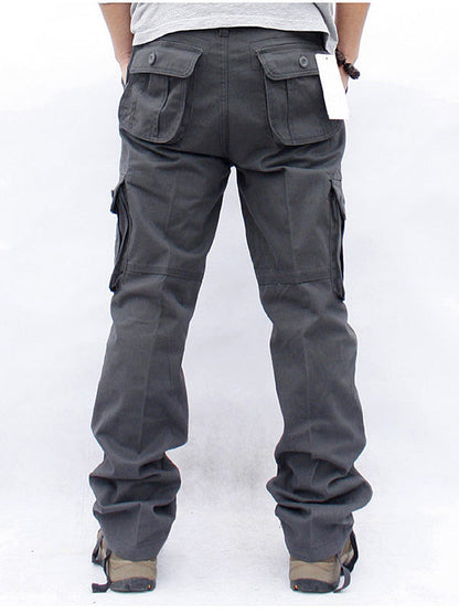 Herren Cargo-Hose Mehrfachtaschen Outdoor-Stil Beige