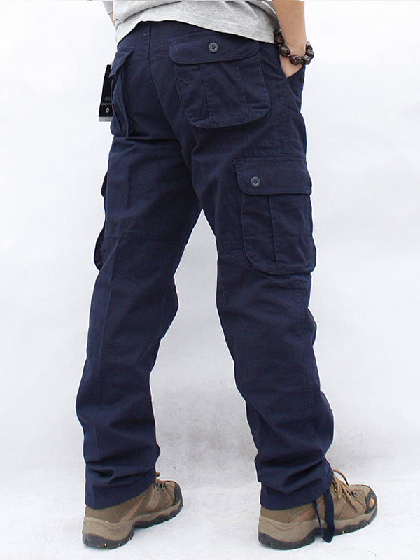 Herren Cargo-Hose Mehrfachtaschen Outdoor-Stil Beige