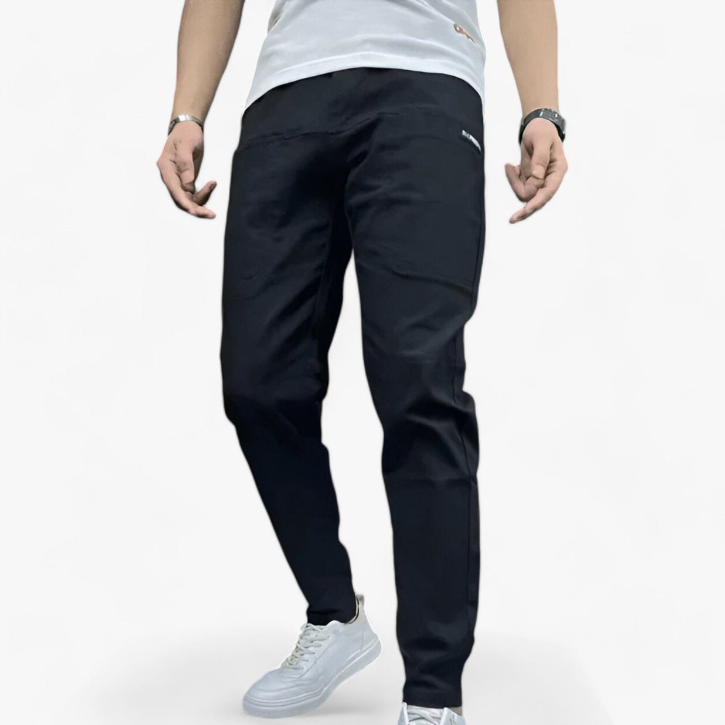 Herren Cargo Hose Elastischer Bund Bequem Schwarz - Norvielle