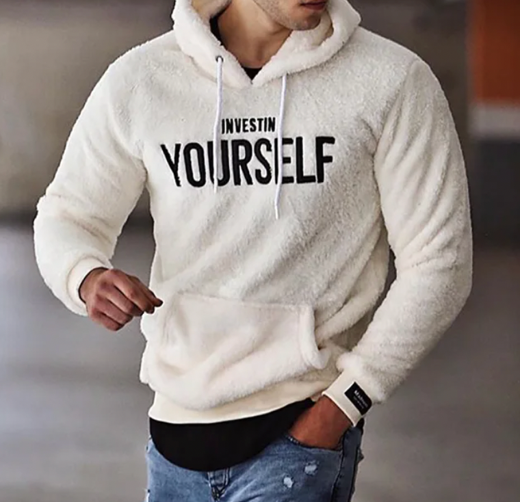 Kuschelweicher Damen Hoodie Invest In Yourself Grau