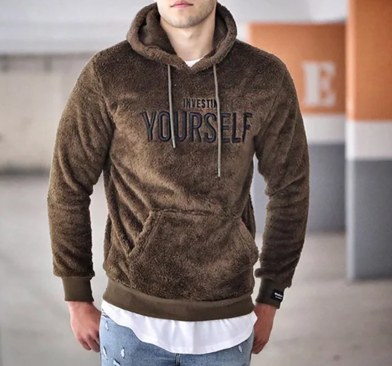 Kuschelweicher Damen Hoodie Invest In Yourself Grau