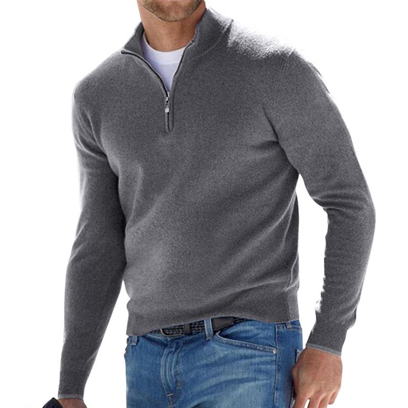 Herren Pullover Halb-Reißverschluss Stilvoll