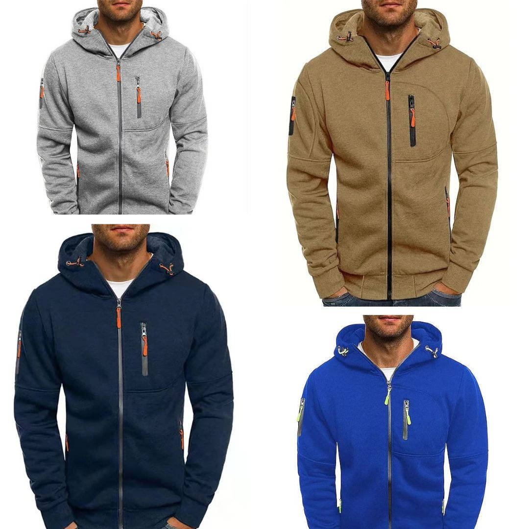 Hoodie Damen Durchgehender Reißverschluss Bequem Grau
