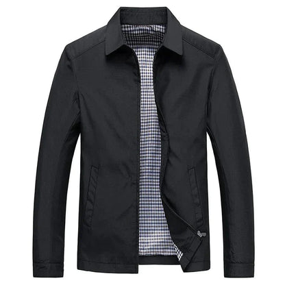 Leichte Herren Businessjacke Kragen Elegantes Büro-Outfit Schwarz - Norvielle