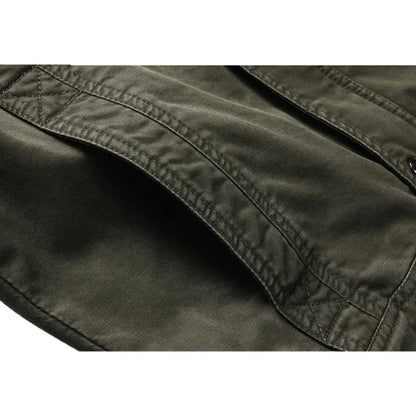 Herren Militaryjacke Stehkragen Taschen