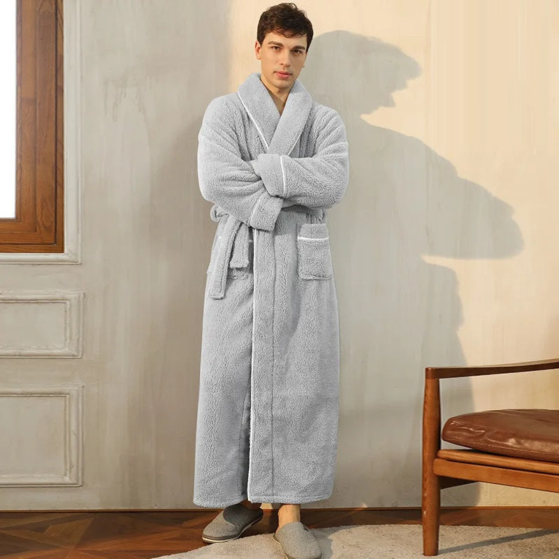 Herren Bademantel Lang aus Frottee für Winter - Norvielle