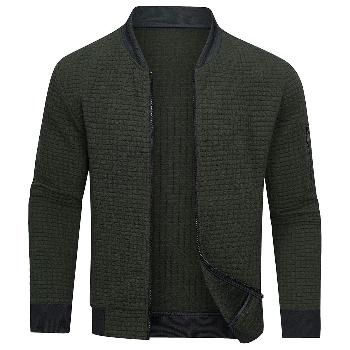 Herren-Cardigan | Langarm | Freizeitkleidung | Reißverschluss-Cardigan | Herrenbekleidung-Grün-XS-Chaps Herrenmode