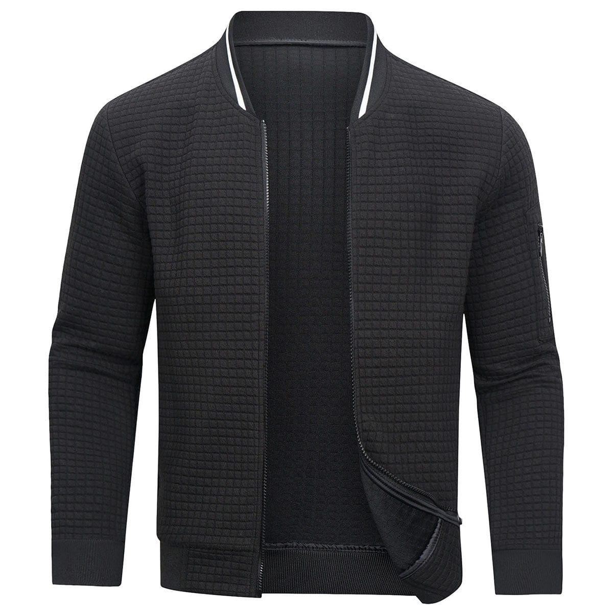 Herren Cardigan Langarm Reißverschluss Beige - Norvielle