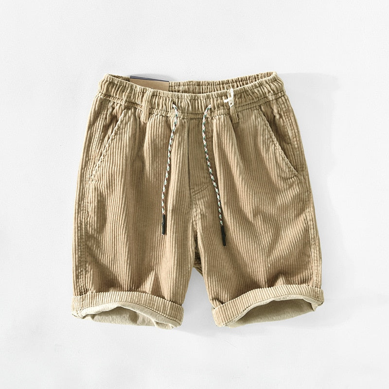 Herren Cordshorts Elastischer Bund Beige - Norvielle