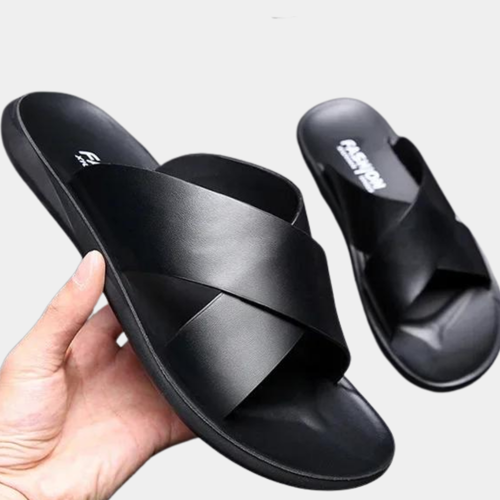 Herren Leder-Slipper Sommerschuhe Sandalen - Norvielle