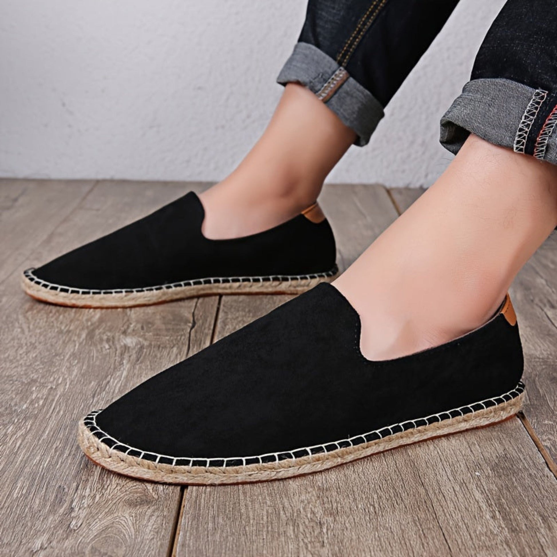 Herren Espadrilles Leicht Flach Slip-On Schuhe Beige - Norvielle