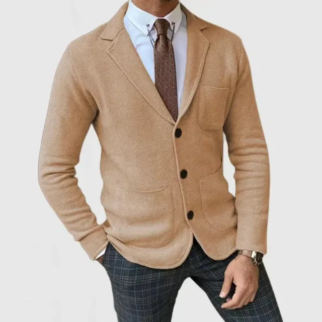 Herren Strickjacke V-Ausschnitt mit Taschen und Knöpfen - Norvielle