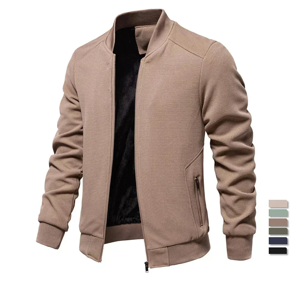 Herren Sweatshirt Reißverschluss Bomberjacke Baumwolle Schwarz - Norvielle
