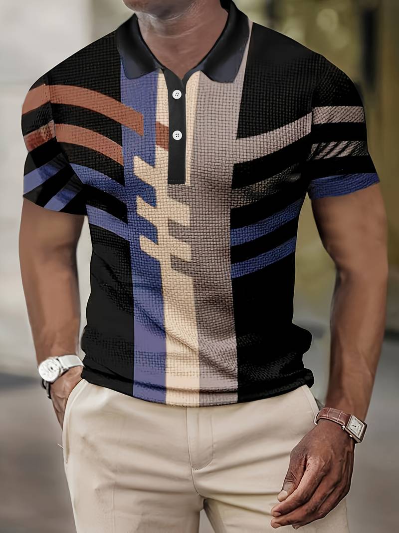 Herren T-Shirt Kurzarm Umlegekragen Weiß - Norvielle