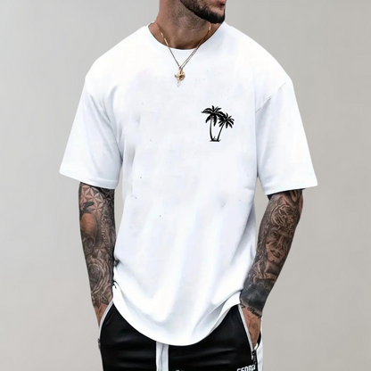 Herren T-Shirt Kurzarm Rundhalsausschnitt Sommer Palme - Norvielle