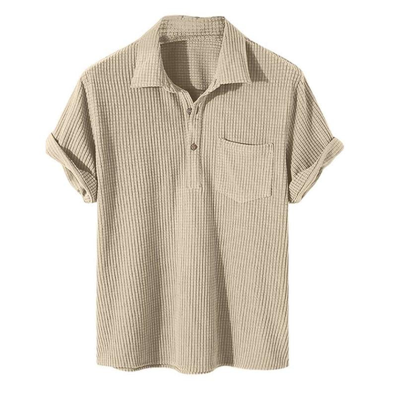 Herren Polo T-Shirt Umlegekragen Brusttasche Halbgeknöpft - Norvielle