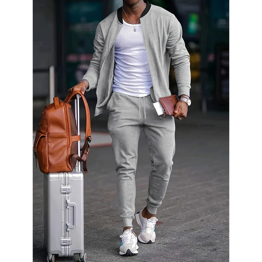 Herren Trainingsanzug Sweatshirt und Jogger Set Grau - Norvielle