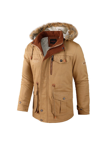 Herren Winterparka Warm Mit Kapuze Schwarz - Norvielle