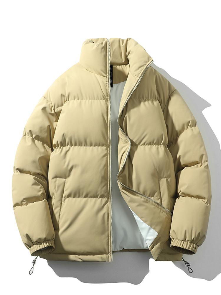 Herren Winterjacke - Warm - wattiert - Daunenjacke - Pufferjacke-Gelb-S-Chaps Herrenmode