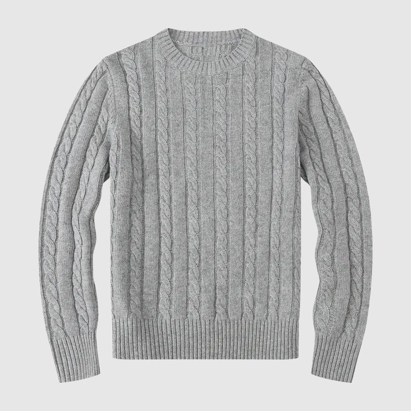 Herren Pullover Zopfmuster Warm Beige - Norvielle