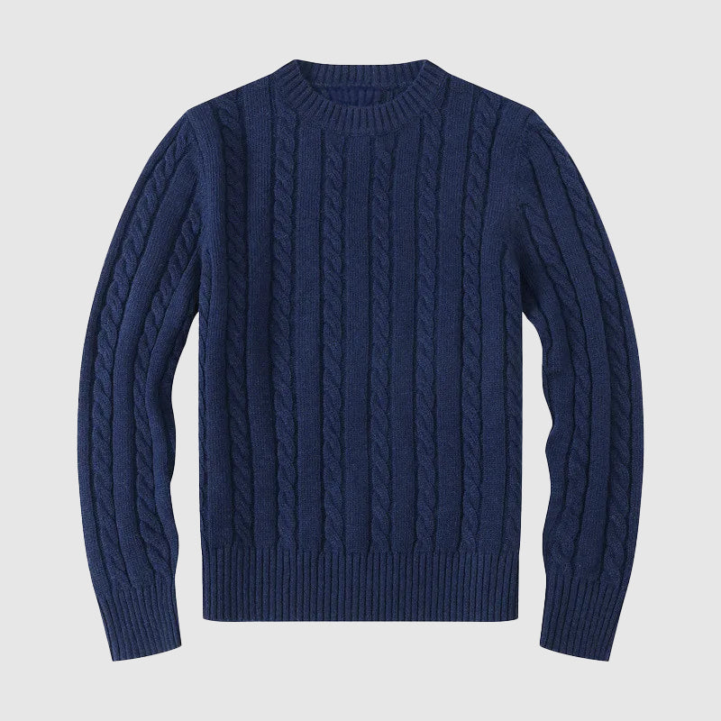 Herren Pullover Zopfmuster Warm Beige