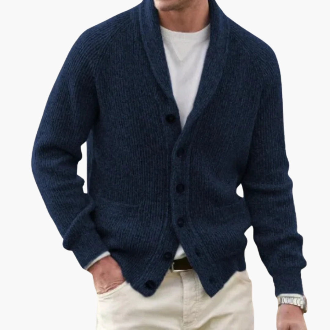 Herren Strickcardigan Mit Schalkragen