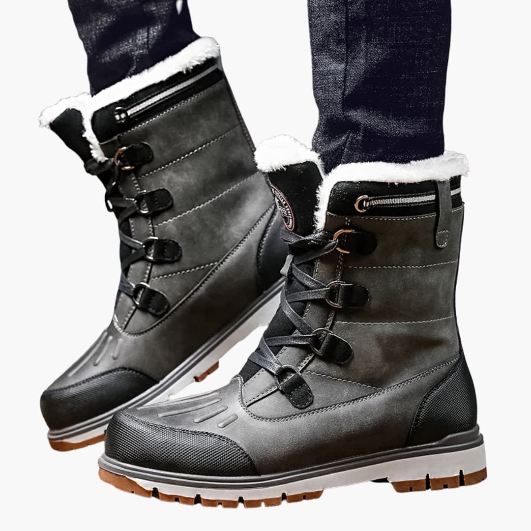 Herren Winterstiefel Schnürung Rutschfeste Gummisohle Warm