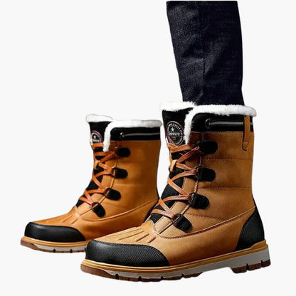 Herren Winterstiefel Schnürung Rutschfeste Gummisohle Warm Schwarz - Norvielle