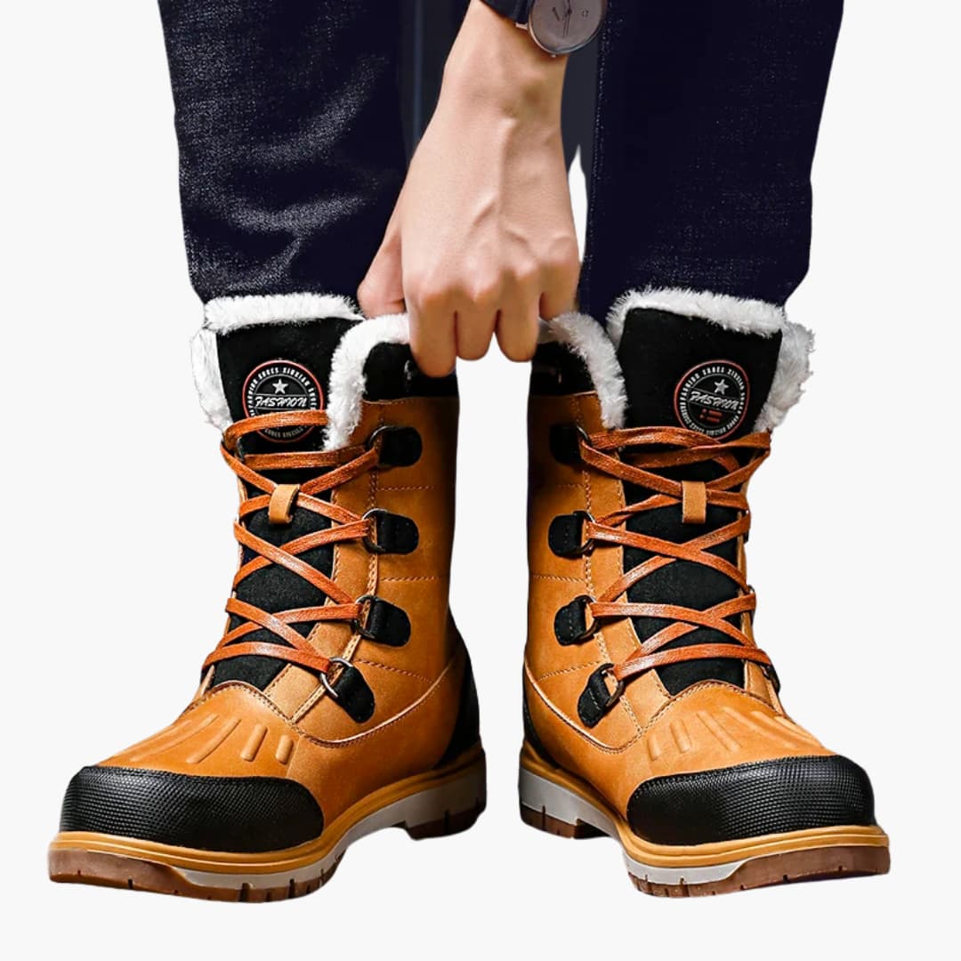 Herren Winterstiefel Schnürung Rutschfeste Gummisohle Warm