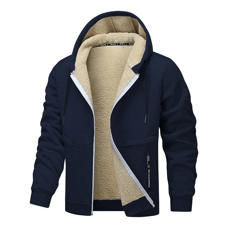 Herren Sherpa-Kapuzenjacke Gefüttert Kuschelig
