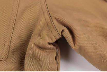 Herren Militärjacke Mit Taschen Baumwolle Olivgrün