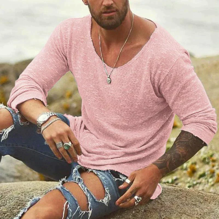 Herren Sommerhemd Leichtgewicht Lange Ärmel Weites Design - Norvielle