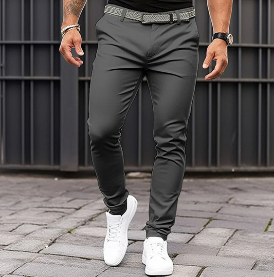 Herren Chinos Stretchhosen Schlanke Passform Beige - Norvielle